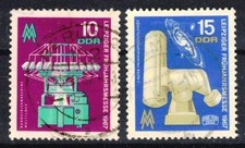 DDR 1254-1255 , gestempelt / o / Strickmaschine , Teleskop , Messe Leipzig /g4