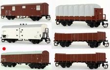 KONVOLUT TT 6 Stück Güterwagen, gedeckte, offene, mit Plane, Kühlwagen