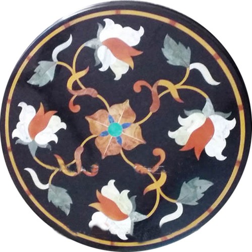 Schwarz rund marmor table - schwarz,