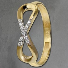 GoldDream Zirkonia Ring Damen Gr. 56 Infinity 333 Gelbgold Ringschmuck GDR519Y56