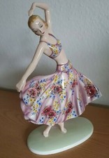 Goldscheider Wien Figur Tänzerin in Pose "Rositta", Claude Weiss, ca. 34 cm