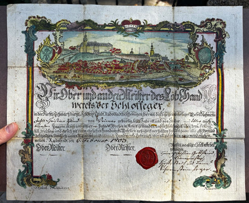 Brief urkunde schwarzburg - brief,