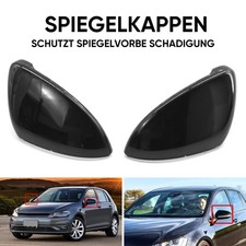 2x L+R Spiegelkappen Kappen Außenspiegel 5G0857537E Schwarz Für VW Golf 7 14-18