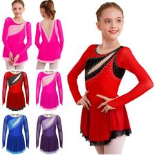 Mädchen Eiskunstlauf Kleid Glitzer Ballett Trikot Rollkunstlauf Kleid Tanzkleid 