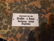 Kleines Schild Abonnent Reinigung Anstalt Dingfelder Emailschild Emaille