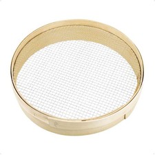 Rundes Gartensieb mit Holzrand