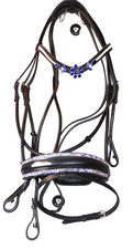 Luxus Trense schwarz Strass