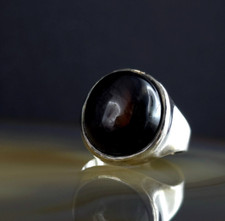 Ring Silber 925 Obsidian schwarz 17,5 mm Vintage - elegant & zeitlos schön