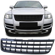Kühlergrill Grill ohne Emblem Schwarz Glanz für VW Touareg 7L 02-06