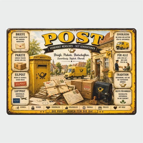 Blechschild post postamt - post,