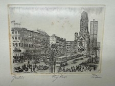 Alte Radierung gerahmt hinter Glas, mit Bleistift signiert, Berlin