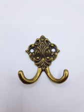 Vintage Messing Wandhaken – Doppelhaken – Barockstil – 6 cm hoch