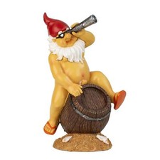 Nackter Zwerg mit Fernrohr