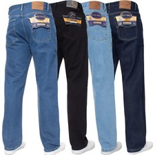 Herrenjeans gerades Bein normale Passform schwere Denimhose Hose alle UK-Bundgrößen