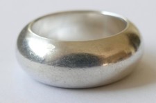 Bandring schlicht zeitlos 925 Silber rhodiniert Vintage 70er Ring silver