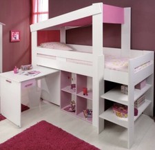 Zauberhaftes Komplett Mädchenzimmer mit Schrank und Schreibtisch Hochbett