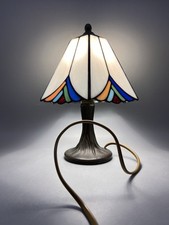 Tischleuchte,,  Tiffany Stil, Messing, Bunt Glas,