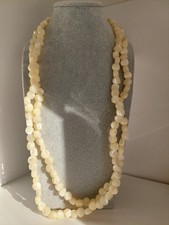 Wunderschöne Vintage lange Halskette aus echtem Perlmutt Balamutt🤍✨️ 120 cm