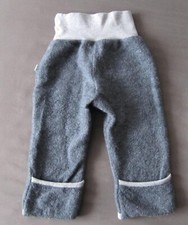Popolino Outdoorhose aus Wollfleece Bio GOTS grau Größe 74/80