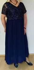 Xxl spitzenkleid blau - spitzenkleid,