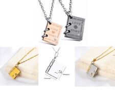 Erinnerung Medaillon Anhänger Kette Gravur Buch incl. Seiten Edelstahl