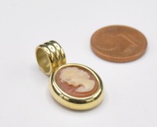Gemme Kamee Solitär Anhänger 585 Gold Vintage massiv
