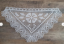 Häkelgardine Handarbeit 53x30cm weiß  Scheibengardine gehäkelt Baumwolle