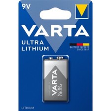 1x 9V-Block Batterie 6LR61 MN1604 Lithium f. Rauchmelder Varta Typ 6122