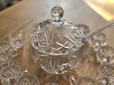 Sehr hübsches Bowle Set Glas Kristall mit 13 Bowlegläsern