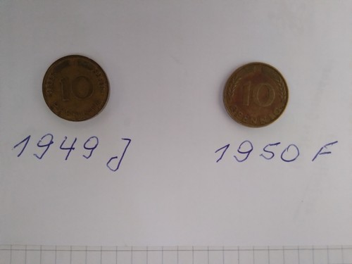Pfennig 1949j und - 10,