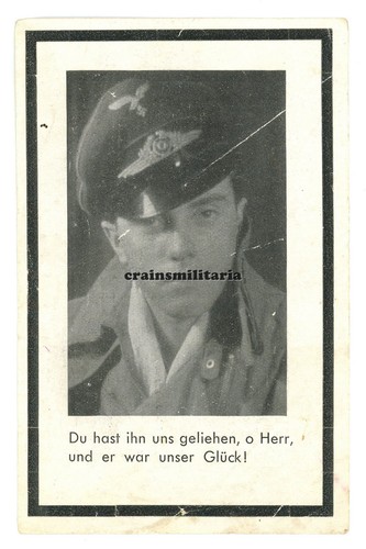 Orig sterbebild stuka pilot - pilot, +