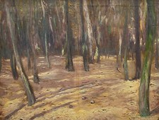 Ölbild Impressionist im Walde