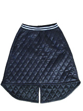 MONTON Stepp-Rock A-Linie knielang/Rücken länger schwarz+Silber Gr.M neuwertig