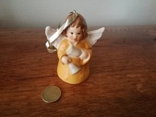 Goebel Vintage Porzellan Engel gelb Glocke Weihnachten 8 cm Rarität signiert