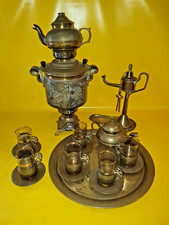 10 tlg. Samowar Messing-Set