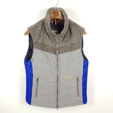 Luis Trenker Berg Steppweste Herren XXL Grau Blau Wolle Loden Weste Gilet