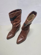 Original Venezia Italienische Lederstiefel, Klassisch, Cognac, Größe 37