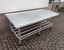 Metzgertisch Fleischer Aluminium Tisch Pflanztisch Außenküche DDR Aluminiumtisch