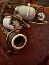 antike Zugpendellampe  Weiss