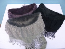 Schal Tuch Halstuch Spitze Fell Strick versch. Farben Neu Dreieckstuch Kopftuch