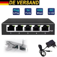 5-Port Gigabit Desktop Netzwerk Switch RJ45 LAN Ethernet Verteiler 1000 MBit/s