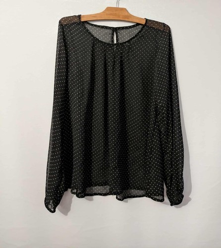 Bluse schwarz weiße punkte - bluse,