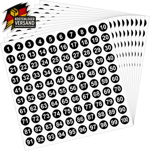 Zahlenaufkleber 100 - zahlenaufkleber, 0-100