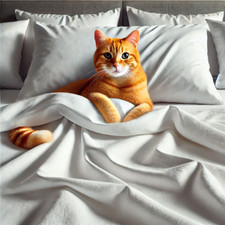 2er Set Hotelqualität Bettlaken  Ohne Gummizug  Betttücher Weiß - Made in Italy