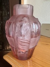 Alte Bohemia Prag Czech Crystal Vase A.Plewa Art Deco Glas Figuren Signiert
