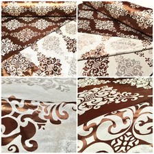 Jacquard Stoff 280cm Breit Möbel Vorhang Deko Doppelseitig Meterware Braun Ecru