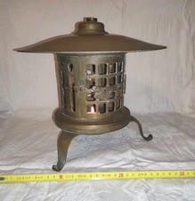 GR. ALTE ASIATISCHE VINTAGE LAMPE * FÜR KERZE * KOMPLETT MESSING *  B 29 CM *RAR