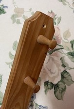 Garderobenleiste mit 4 Haken ❤️ Holz Landhaus-Stil Braun 36x7x4,5