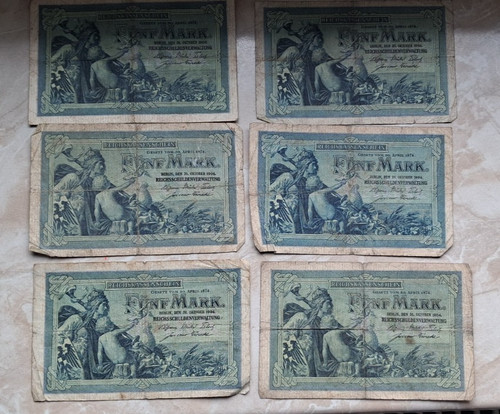 Alte geldscheine fünf - 6,