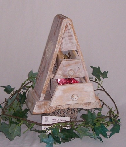 Holz pyramide weiß 2 - weiß,